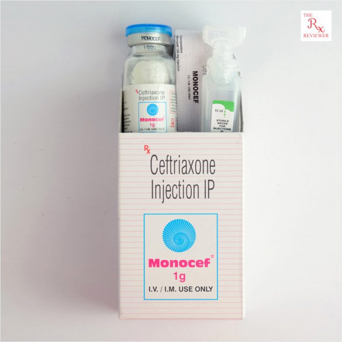 TheRxReviewer Monocef_Ceftriaxone Injection_1G_ IP_Aristo_Pack Front
